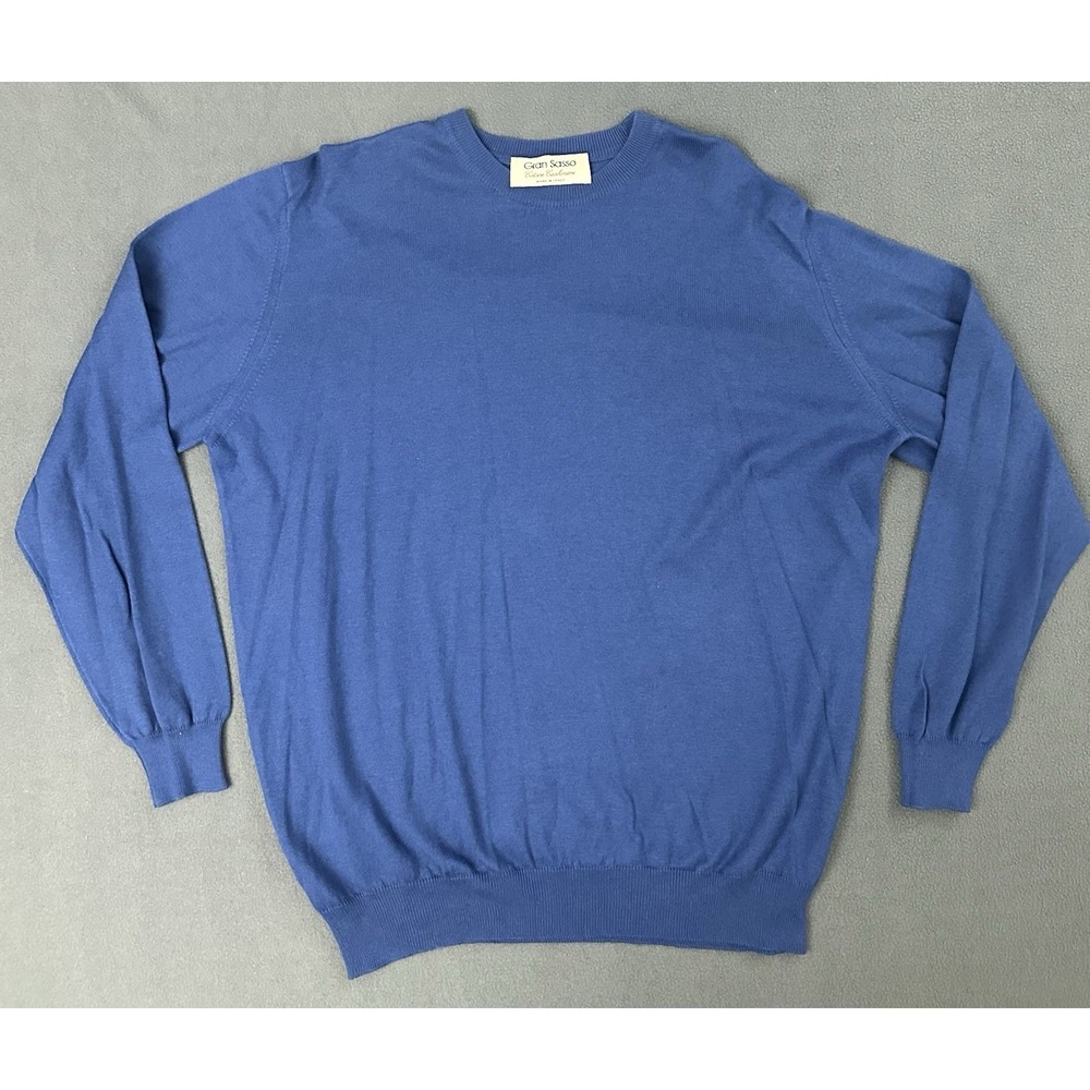Gran Sasso Cashmere Blend Sweater Men's XL Blue